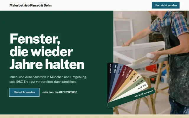 Beispiel-Website, Maler: Malerbetrieb Pinsel & Sohn