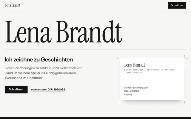 Beispiel-Website, Persönlich oder Portfolio: Lena Brandt