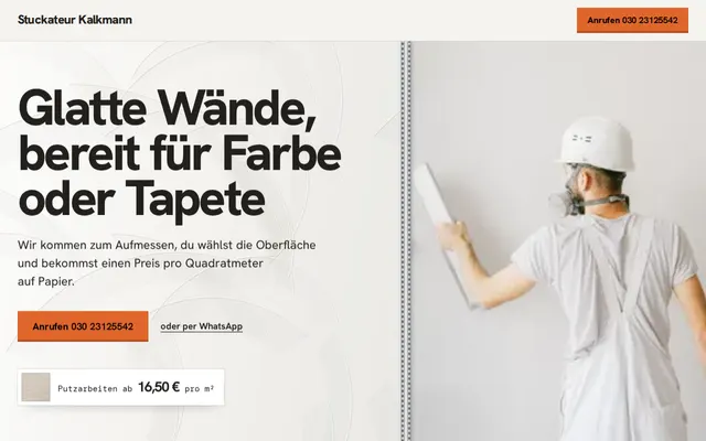Beispiel-Website, Stuckateur: Stuckateur Kalkmann