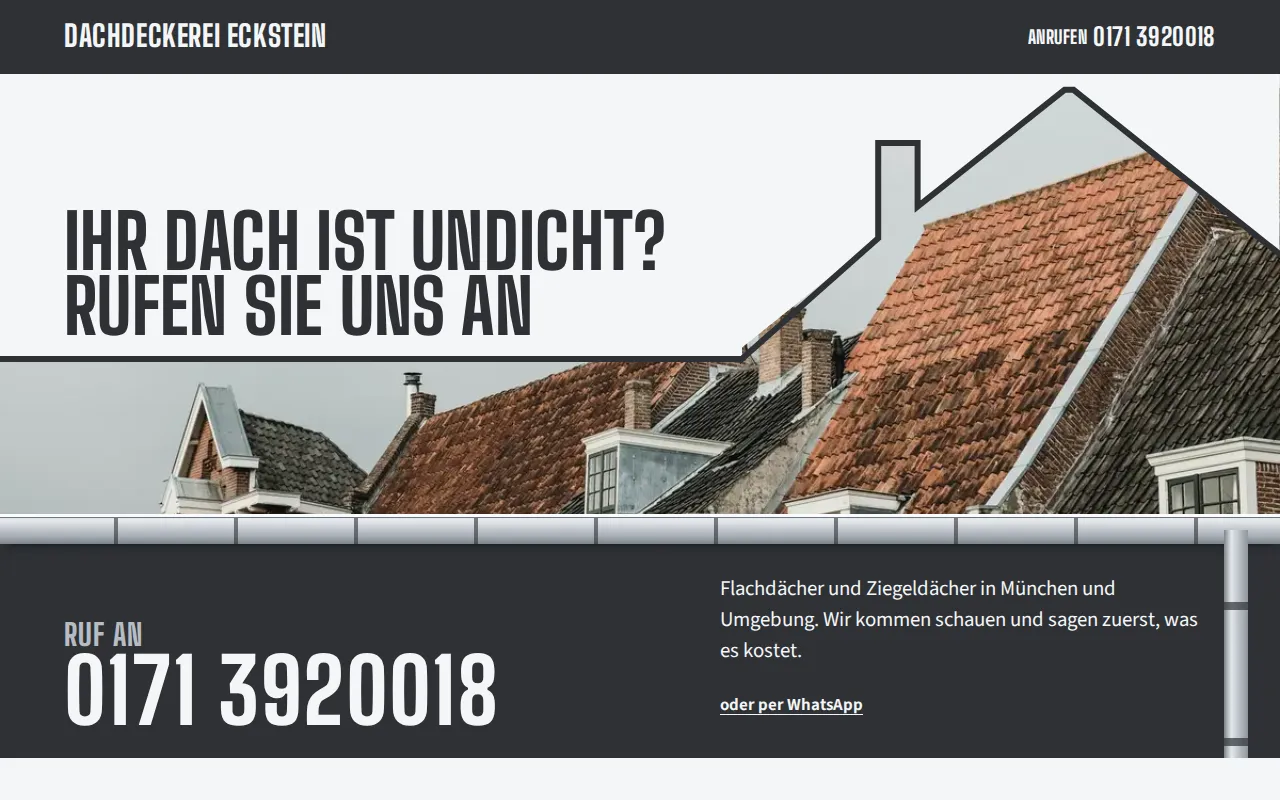 Beispiel-Website für Dachdecker: Dachdeckerei Eckstein, München