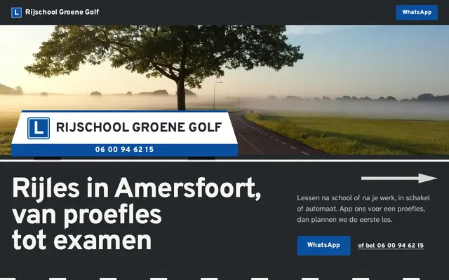 Voorbeeldsite rijschool: Rijschool Groene Golf