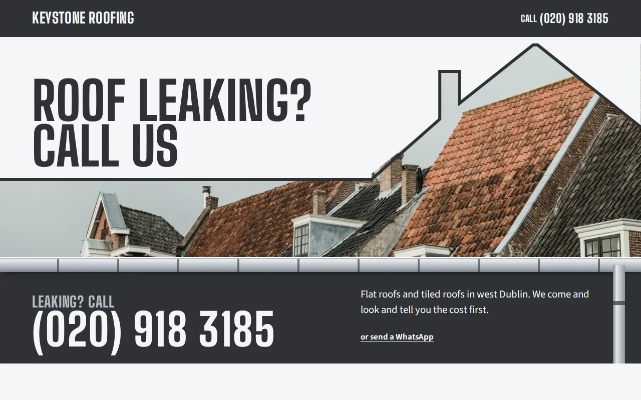 Example website for a roofer: Keystone Roofing, Dublin 15
