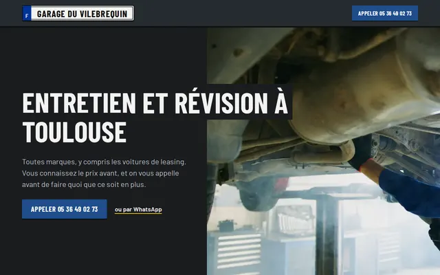 Site d’exemple, garage : Garage du Vilebrequin