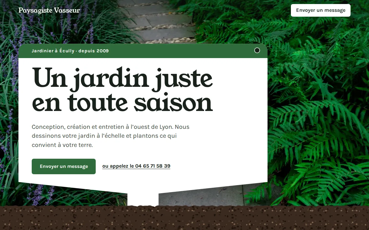 Site d’exemple pour jardinier paysagiste : Paysagiste Vasseur, Écully