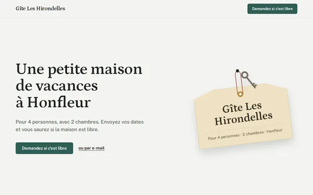 Site d’exemple, location de vacances : Gîte Les Hirondelles