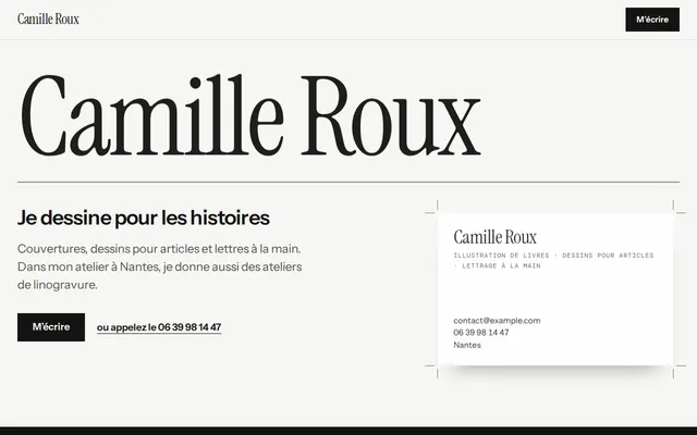 Site d’exemple, personnel ou portfolio : Camille Roux