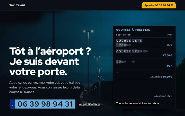 Site d’exemple, taxi : Taxi Tilleul