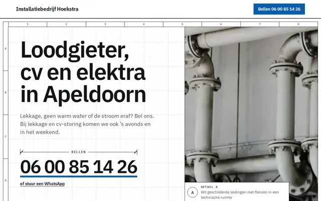 Voorbeeldsite installateur: Installatiebedrijf Hoekstra