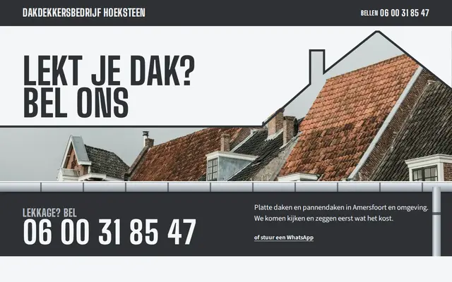 Voorbeeldsite dakdekker: Dakdekkersbedrijf Hoeksteen